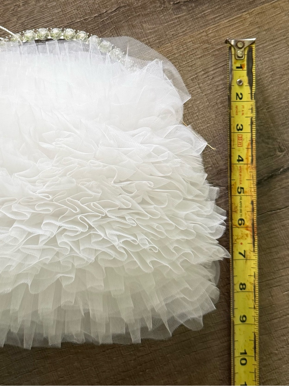 Jewel Badgley Mischka White Layered Tulle Ruffle Purse - Picture 4 of 4